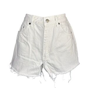 TOPSHOP women’s white denim cut off shorts sz 6 preloved in excellent condition